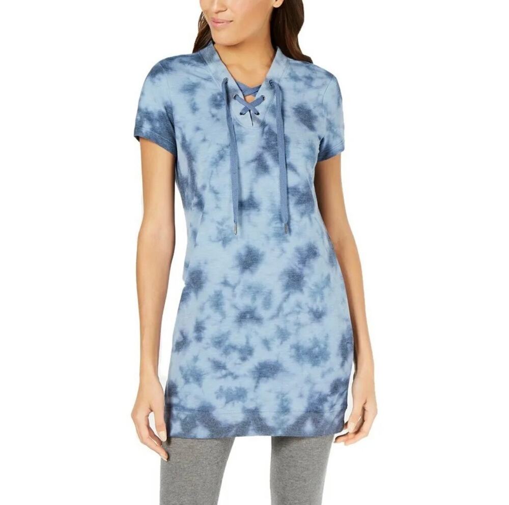 Ideology Women Blue Casual Tie dye Dress Size S